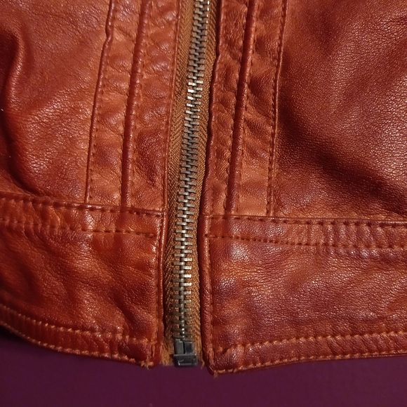 Sebby Collection Faux Leather Medium Brown Jacket - Picture 11 of 14